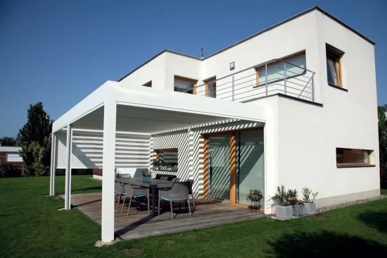 Leben im Freien, wasserdicht, elektrische Möbel, individuell anpassbar, Lamellensystem, Markise, schneesicher, luxuriöse Pergola, SPA-Zelt, bioklimatischer Aluminium-Pavillon