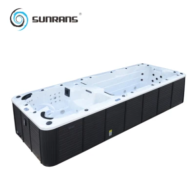 Sunrans Luxus-Fiberglas-Swimmingpool SPA Outdoor Garden Dual Zone Swim Pool und SPA