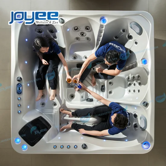 Joyee Luxus-Whirlpool für 5 Personen, freistehend, Acryl, für den Hinterhof, kalte Winternutzung, Outdoor-Whirlpool